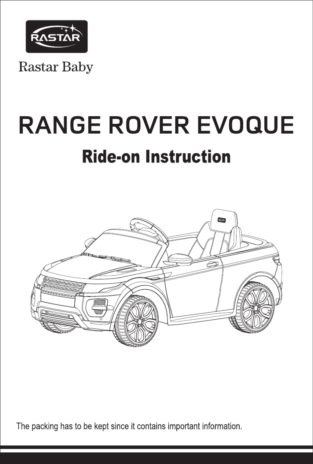 Picture of: Bedienungsanleitung Rastar Baby Range Rover Evoque (Seite  von 6