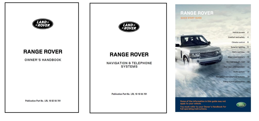 Picture of: Download Owners Manual – Range Rover  – Payhip