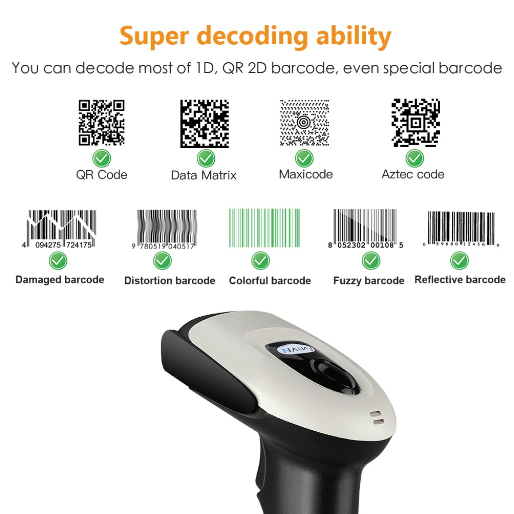 Picture of: Handheld QR Barcode Scanner Tragbare Wired D D USB Bar Code