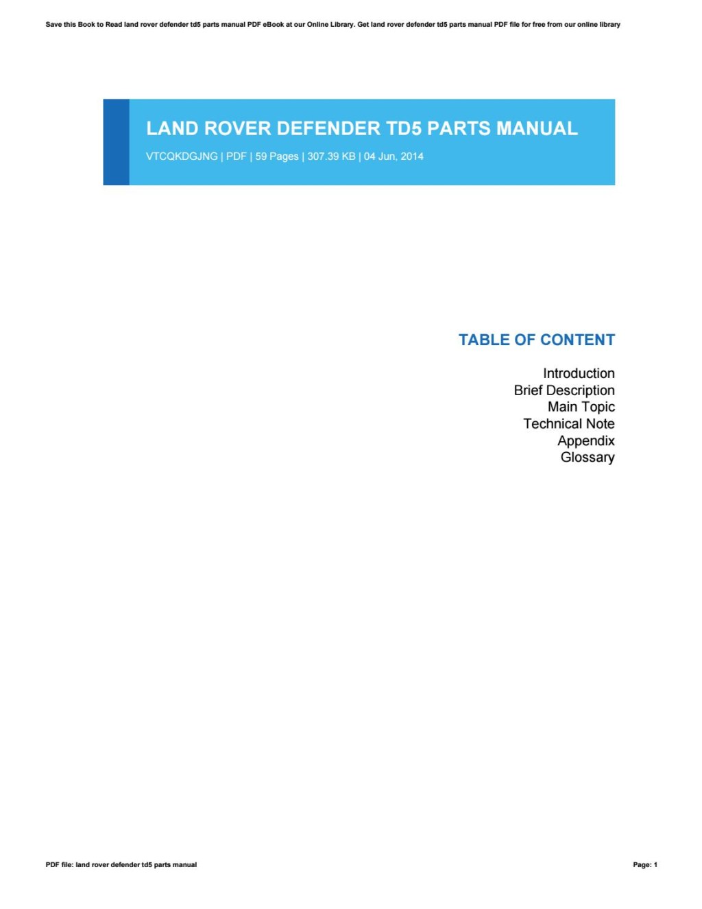 Picture of: Land rover defender td parts manual by AdenaHosley – Issuu