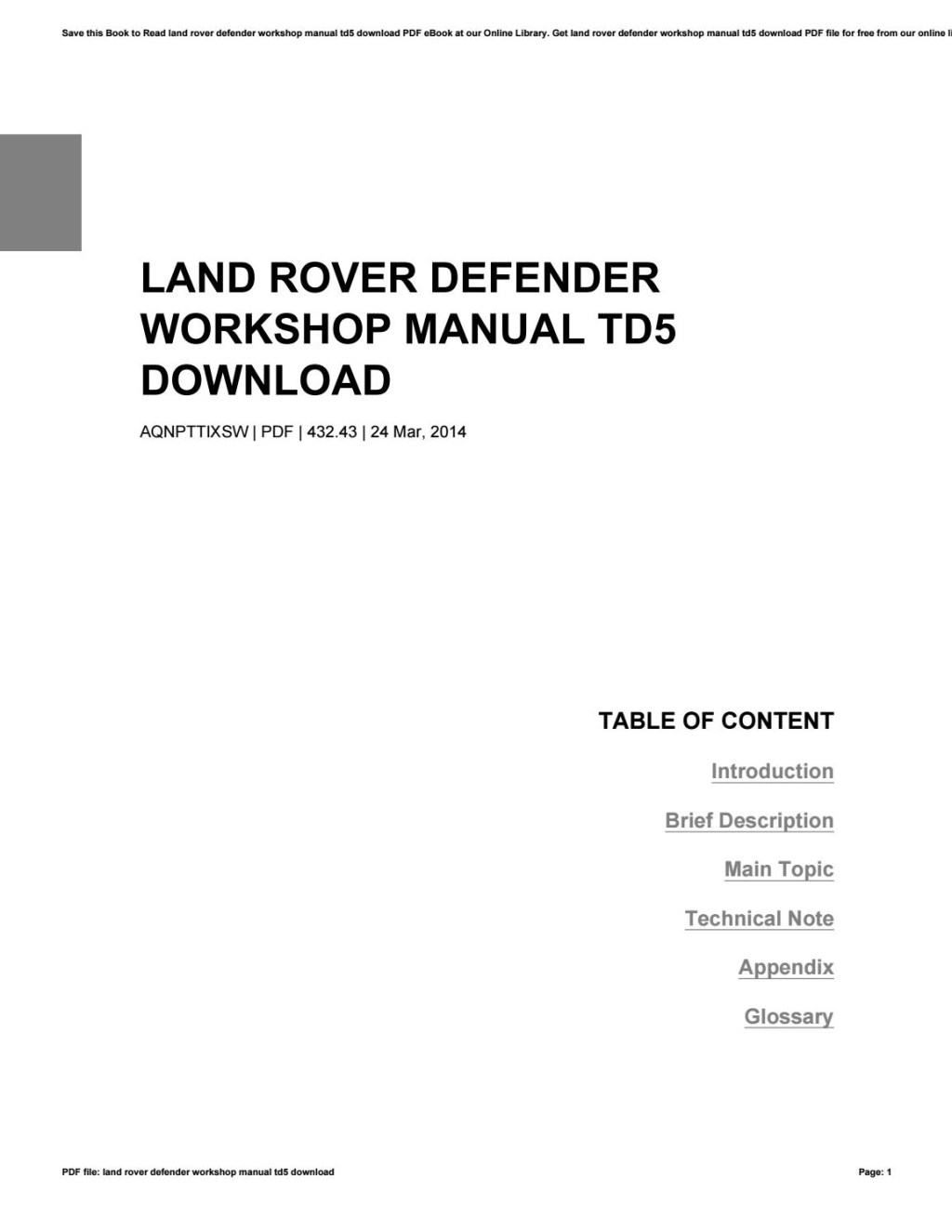 Picture of: Land rover defender workshop manual td download by mgibson – Issuu
