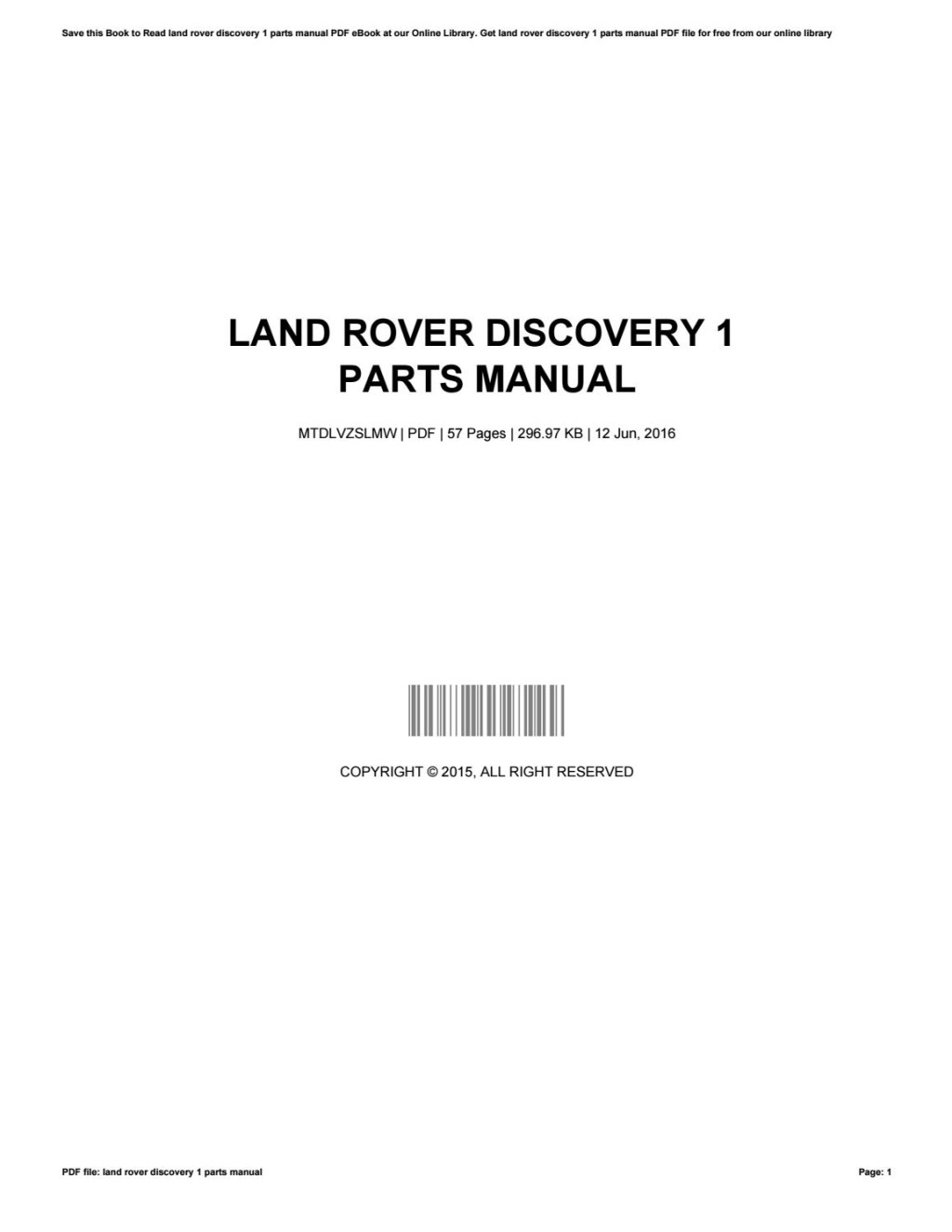 Picture of: Land rover discovery  parts manual by JaredRoy – Issuu