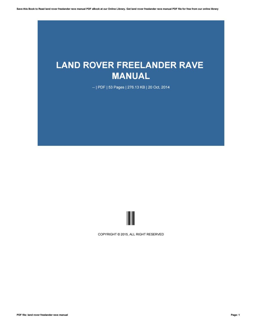 Picture of: Land rover freelander rave manual by gotimes – Issuu