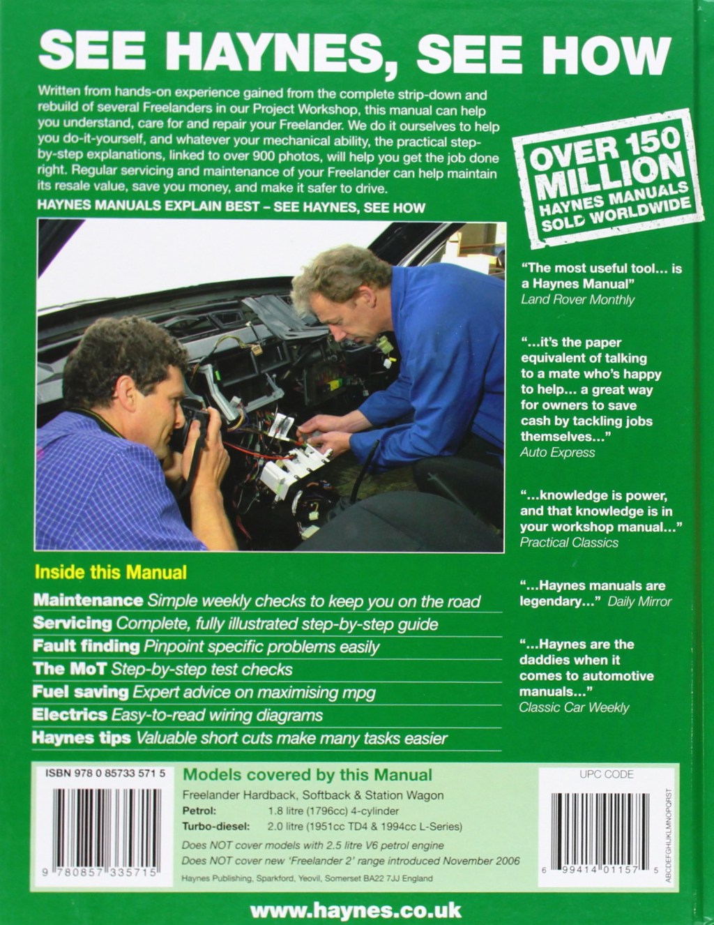 Picture of: Land Rover Freelander Service and Repair Manual: –
