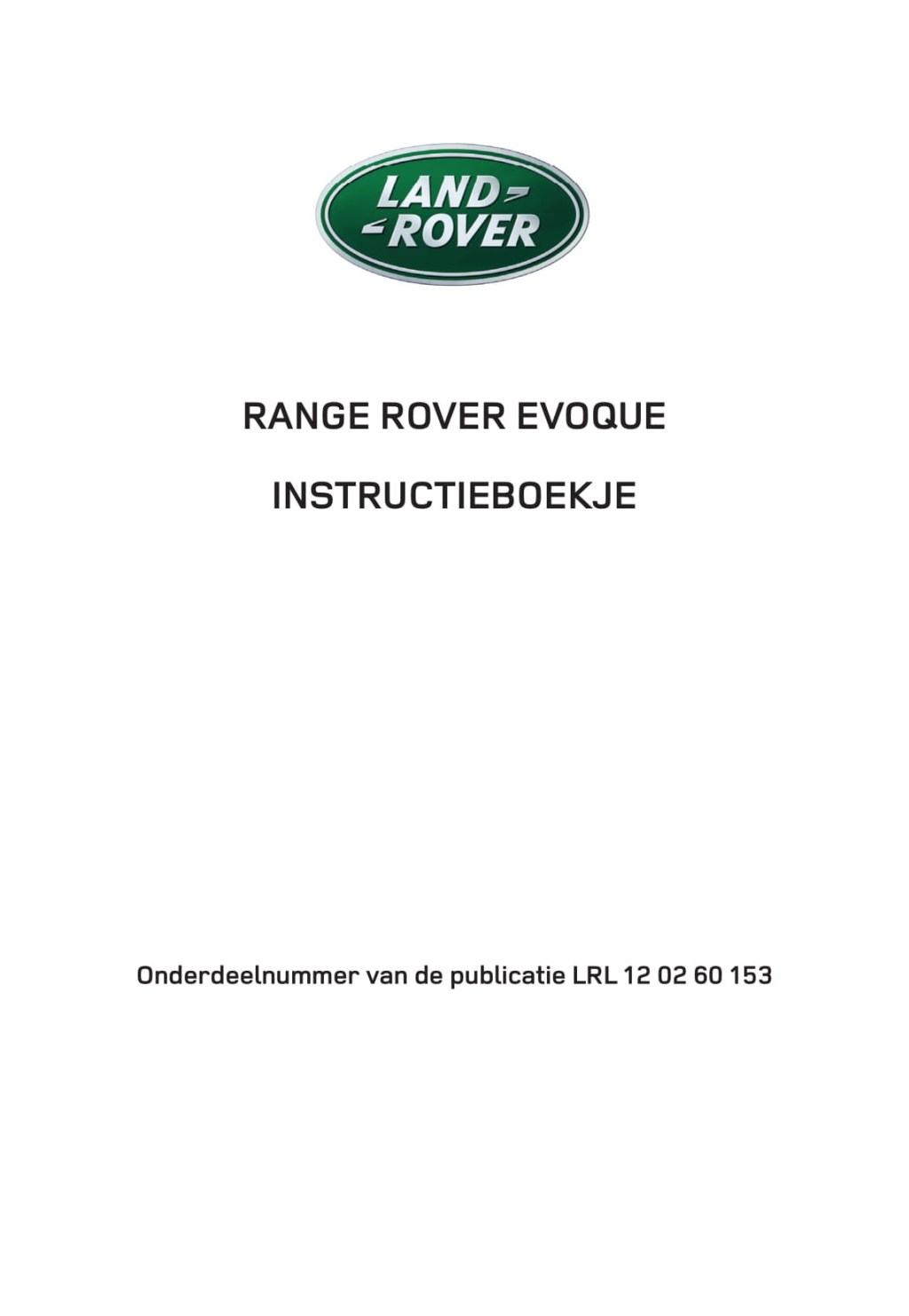 Picture of: – Land Rover Range Rover Evoque Owner’s Manual  Dutch