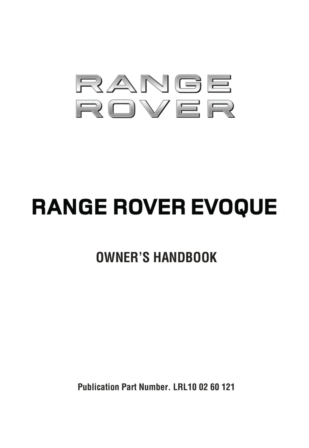 Picture of: – Land Rover Range Rover Evoque Owner’s Manual  English