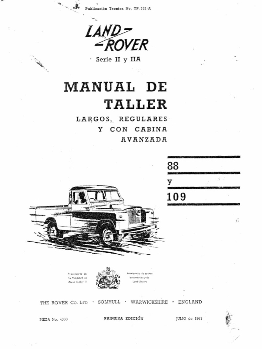 Picture of: Land Rover Santana Manual de Taller – Portada e Introduccion  PDF