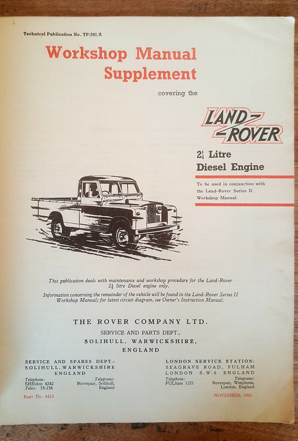 Picture of: Land Rover Series   / litre diesel engine workshop manual