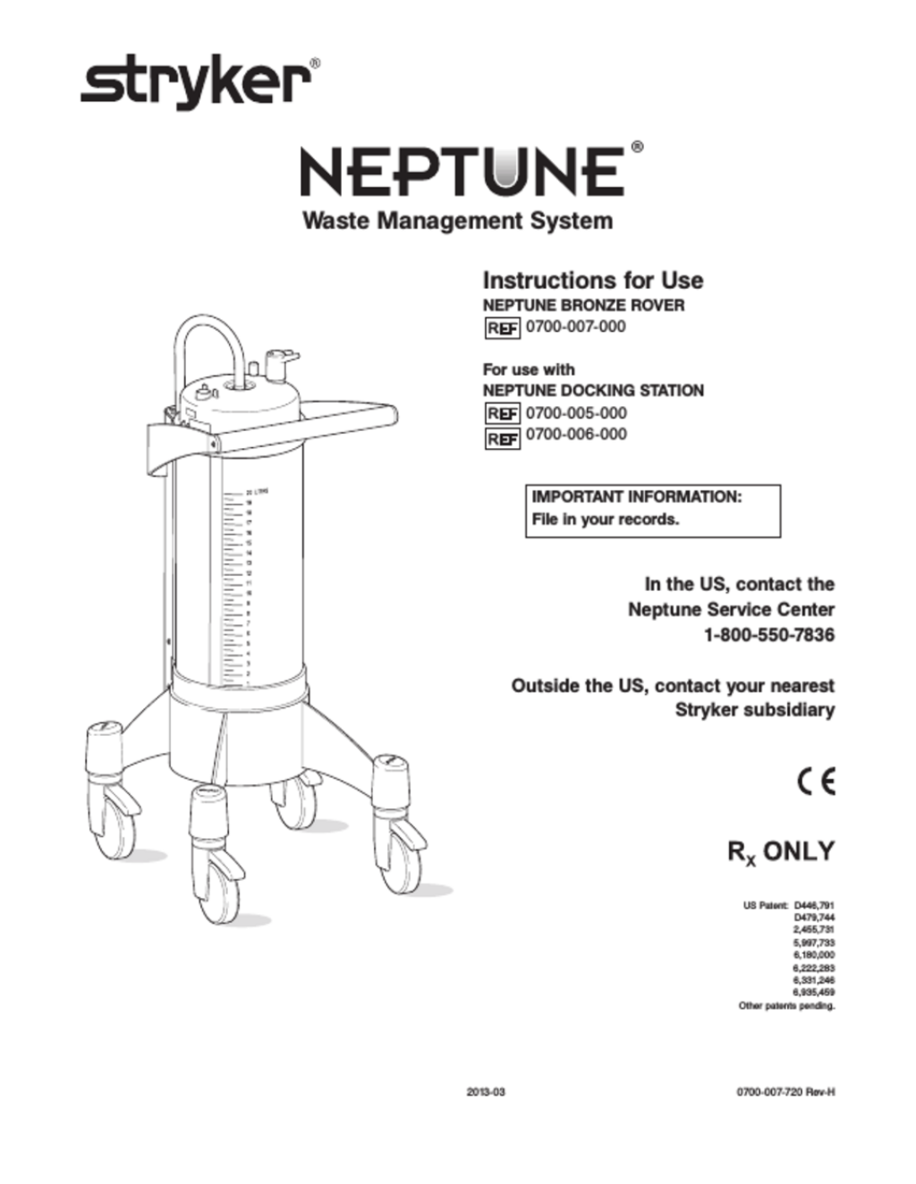 Picture of: NEPTUNE Bronze Rover Instruction for Use Rev H PDF download