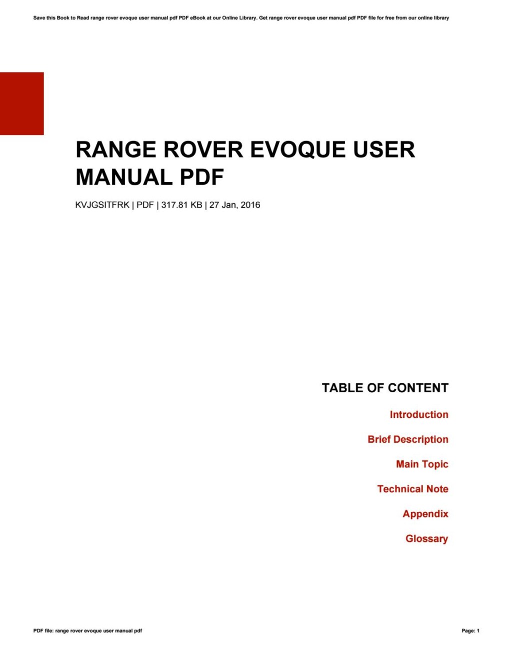 Picture of: Range rover evoque user manual pdf by MichelleBauer – Issuu