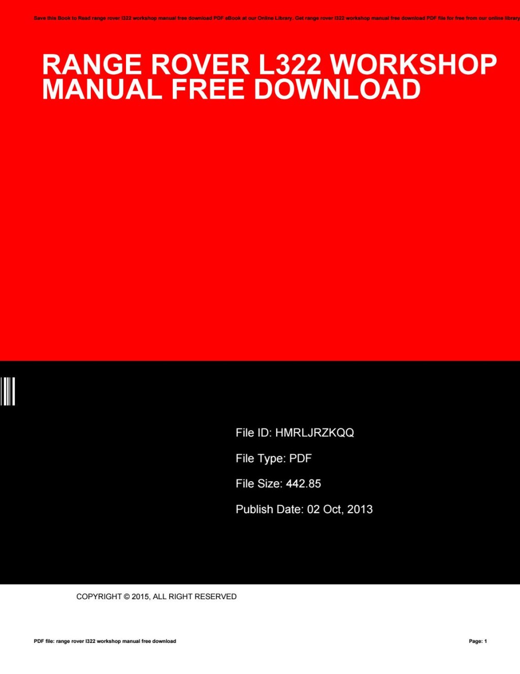 Picture of: Range rover l workshop manual free download by e – Issuu