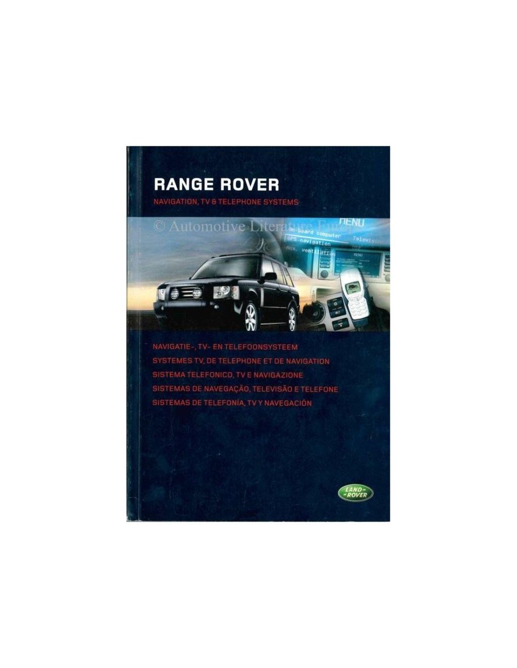 Picture of: RANGE ROVER NAVIGATIONS, TV UND TELEFONSYSTEM OWNERS MANUAL NI