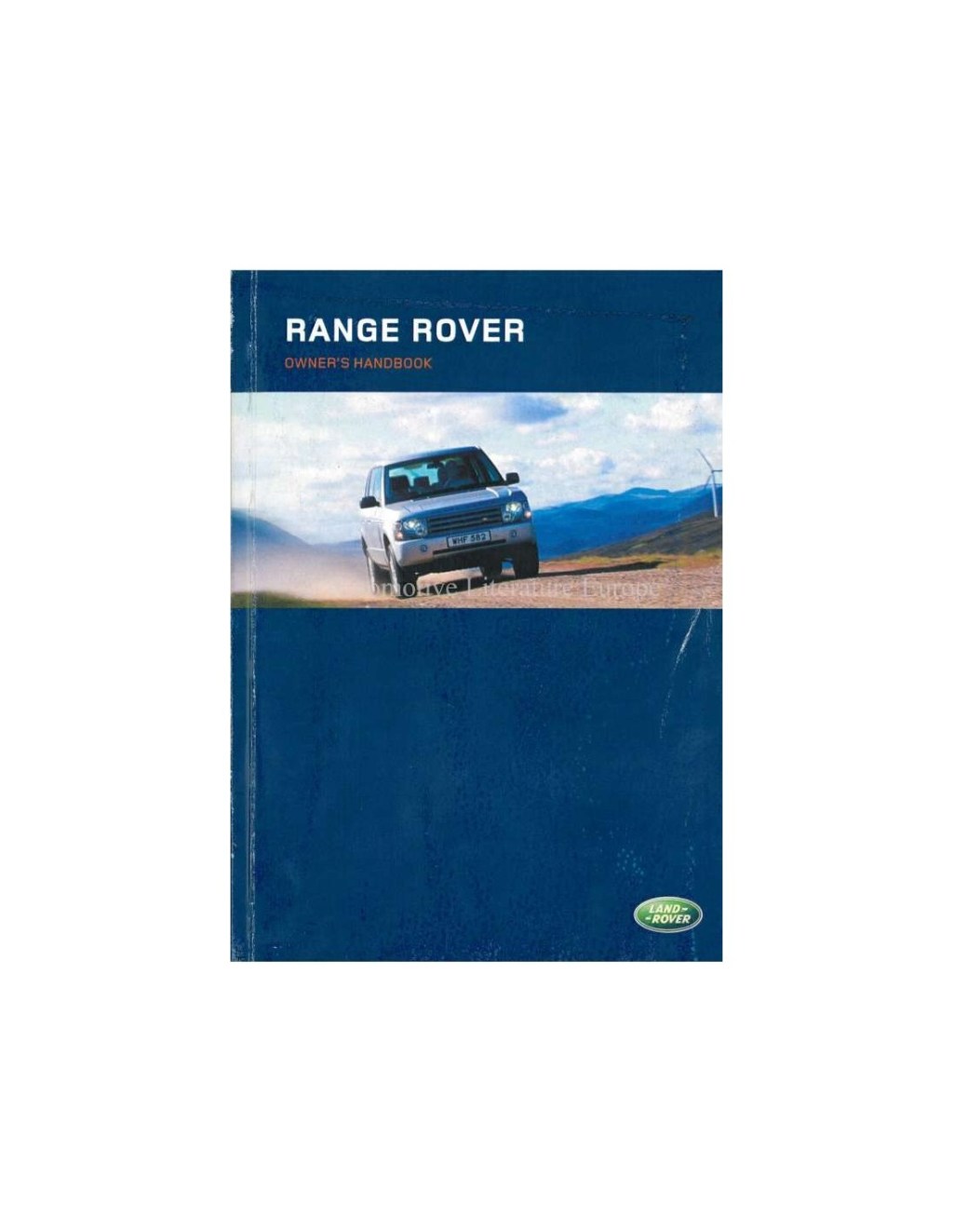 Picture of: RANGE ROVER OWNERS MANUAL ENGLISH