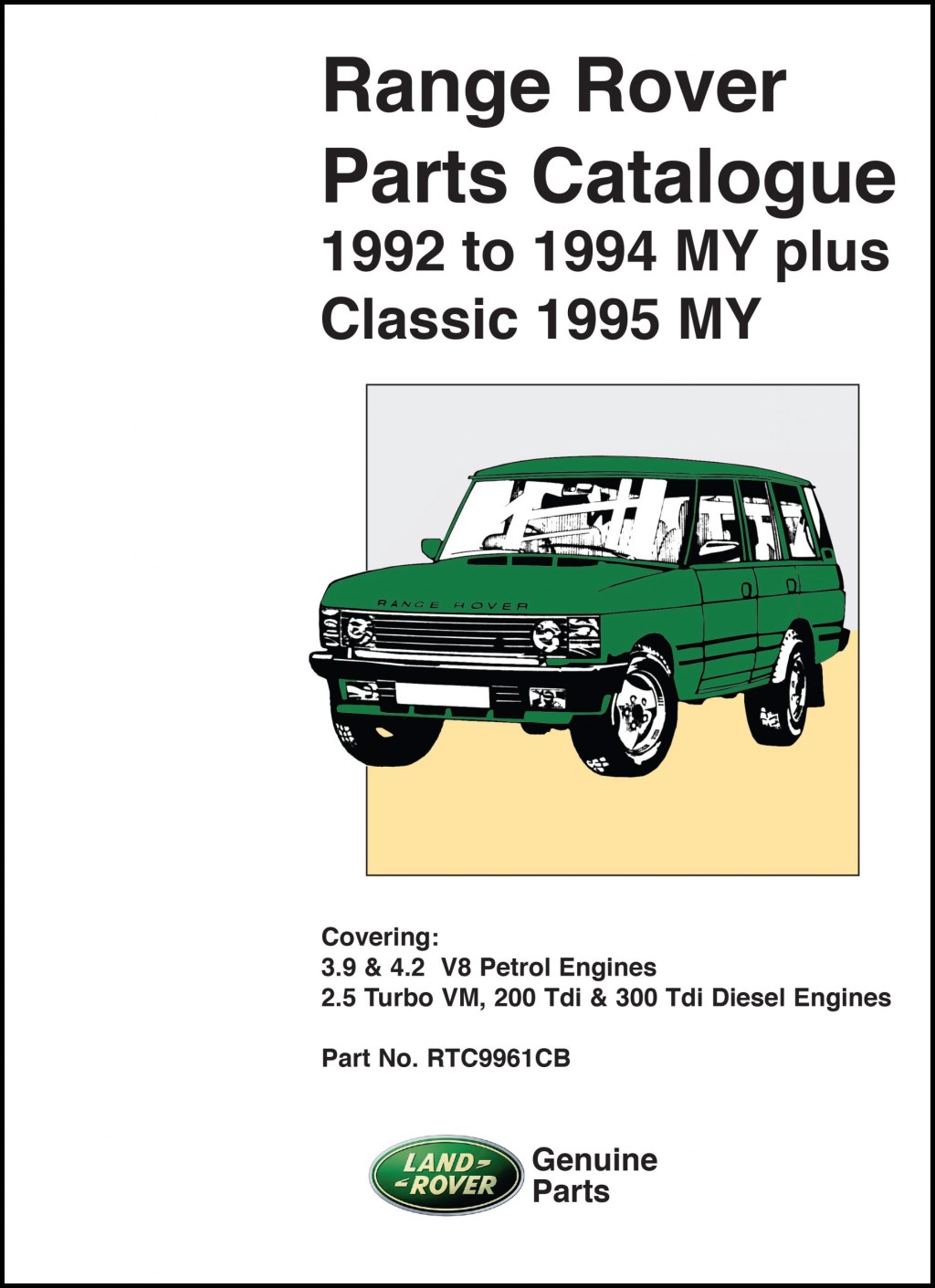 Picture of: Range Rover, Parts Catalogue , – MY , plus Classic  MY