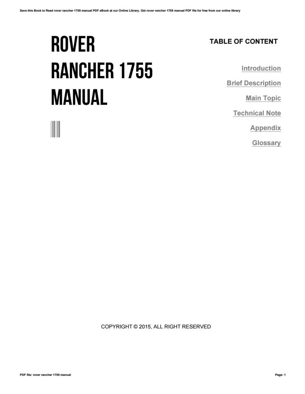 Picture of: Rover rancher  manual by mail – Issuu
