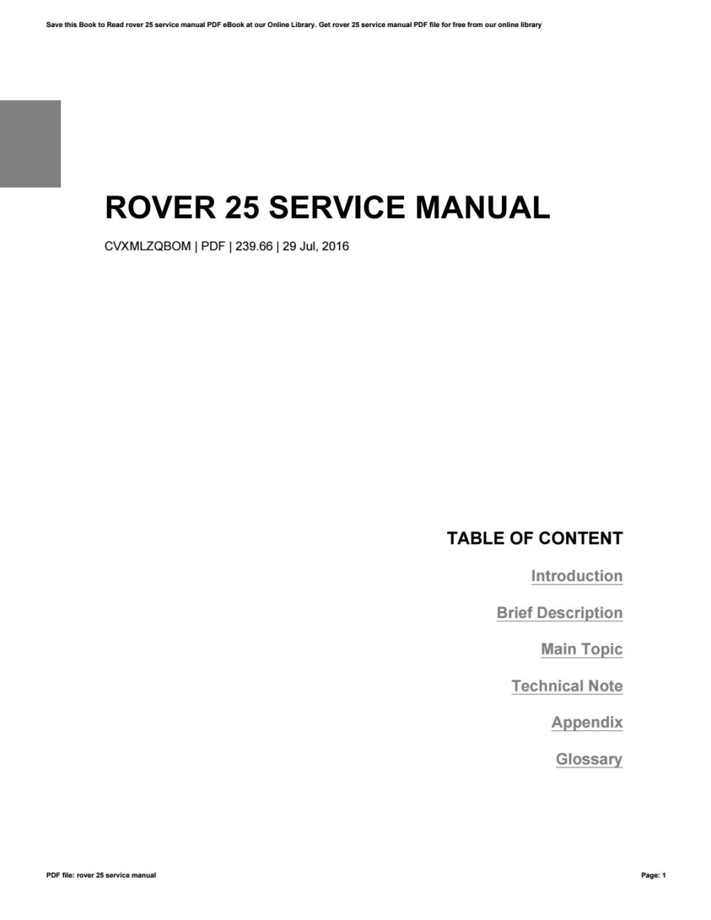 Rover  service manual by u7 - Issuu