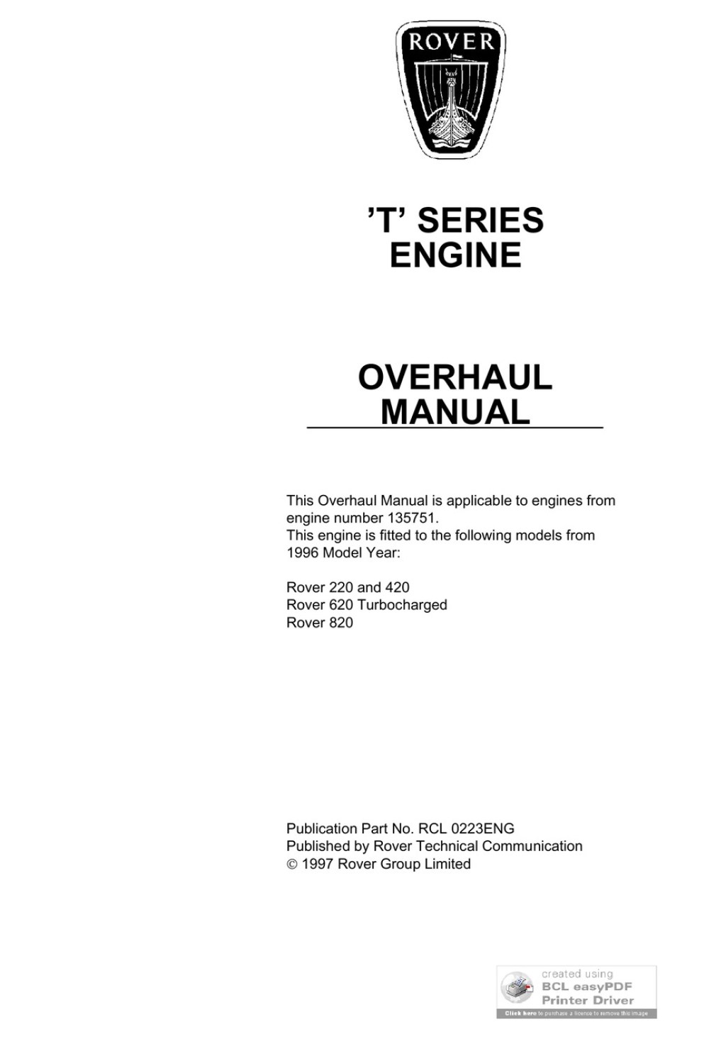 Picture of: ROVER T SERIES OVERHAUL MANUAL Pdf Download  ManualsLib