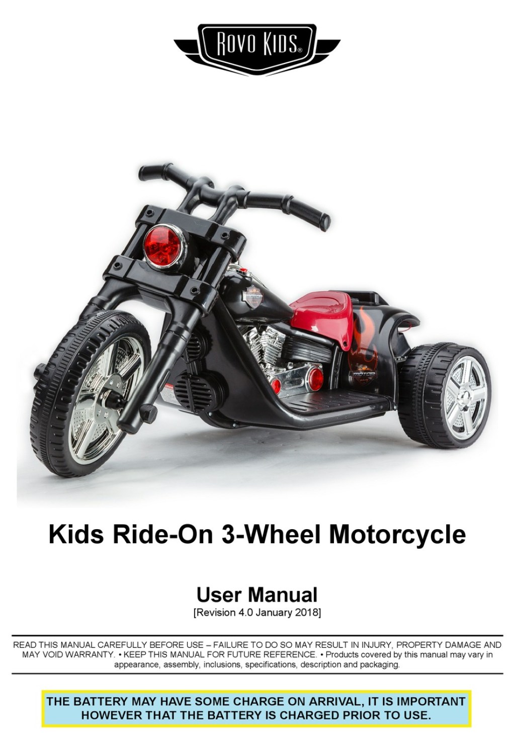 Picture of: ROVO KIDS KIDBIKROVAHAB MOTORIZED TOY CAR USER MANUAL  ManualsLib