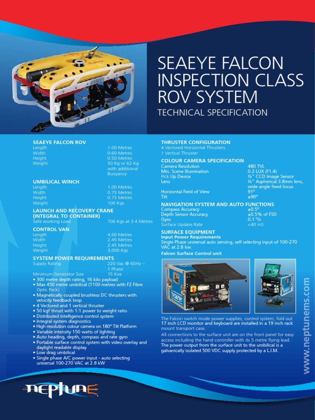 Picture of: Seaeye Falcon NEW  PDF  Spacecraft Propulsion  Camera