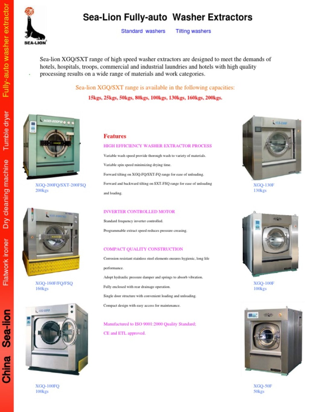 Picture of: Sealion XGQ Range – Gooder Equipment   PDF  Washing Machine