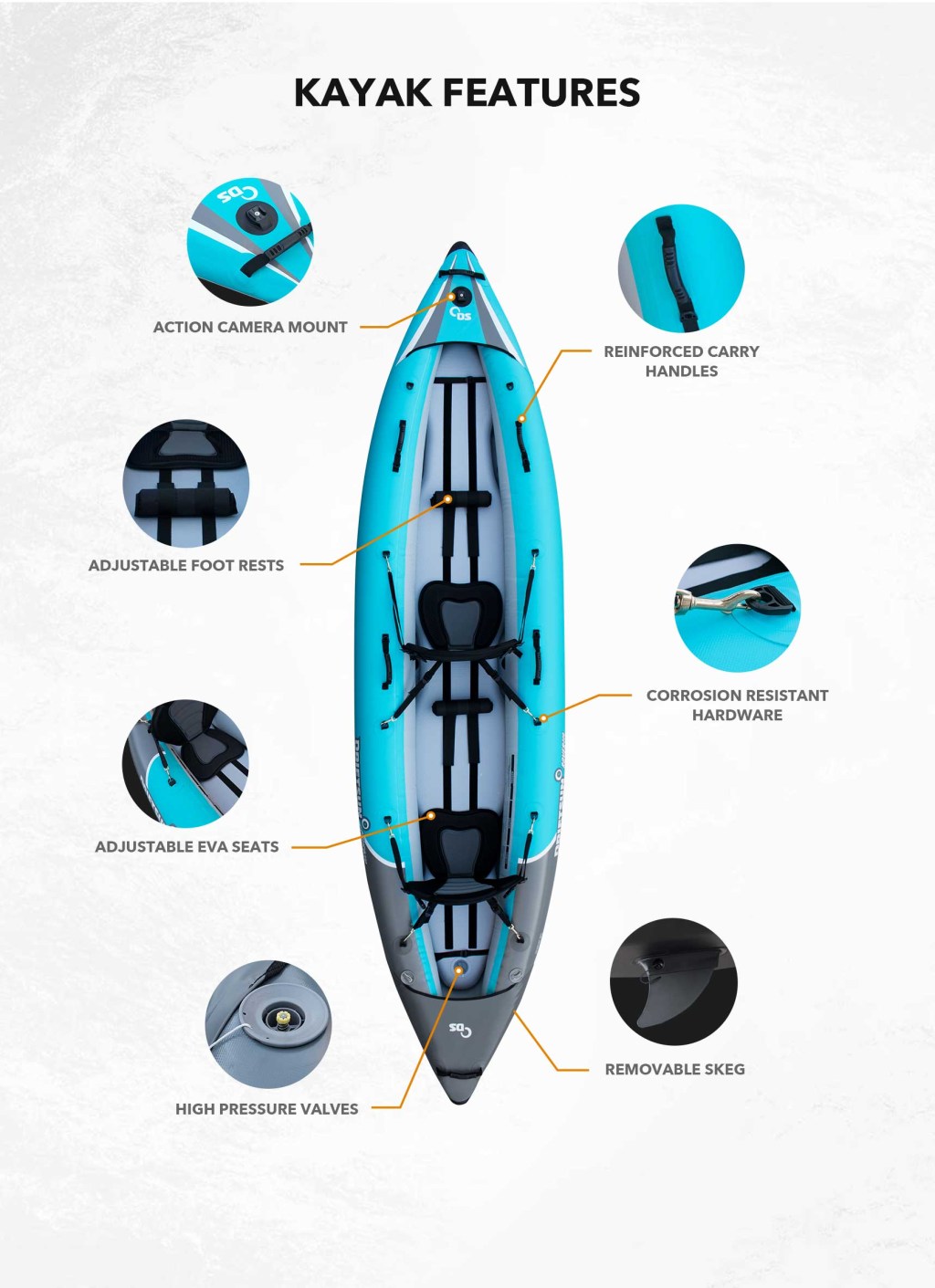 Picture of: Driftsun Inflatable Two Person Kayak – FREE Shipping