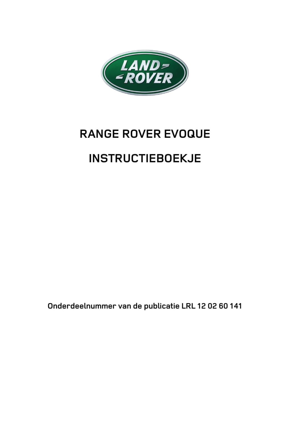 Picture of: – Land Rover Range Rover Evoque Owner’s Manual  Dutch