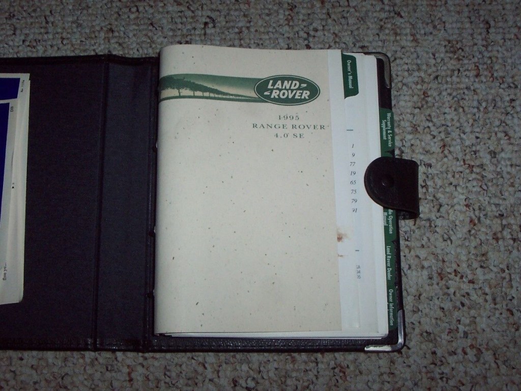 Picture of: Land Rover Range Rover Original Owner Owner’s User Manual .SE
