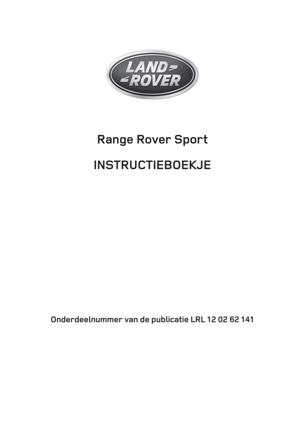 Picture of: – Land Rover Range Rover Sport Owner’s Manual  Dutch
